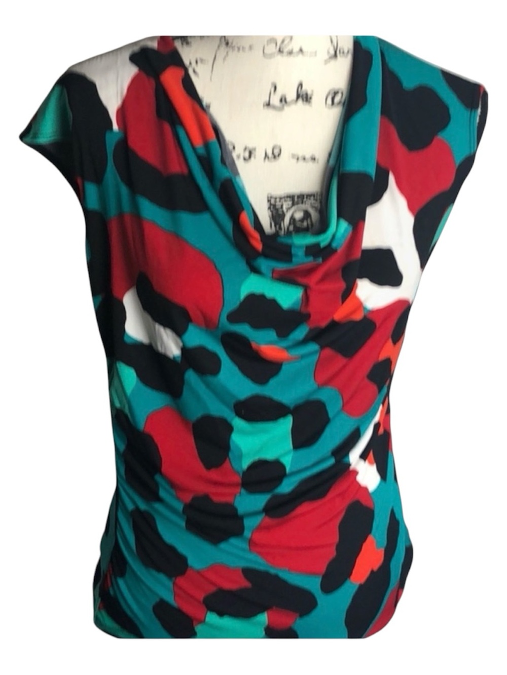 Worthington Cap Sleeve Multicolor Blouse Size Petite S